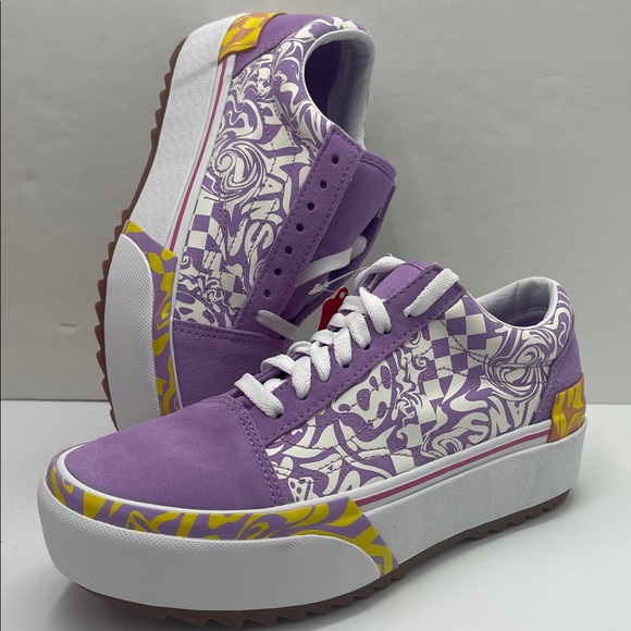 Vans WMNS Old Skool Stacked
Wavy Daze Sheer Lilac
VN0A4U15BD9 Platform Sneakers - Picture 14 of 16